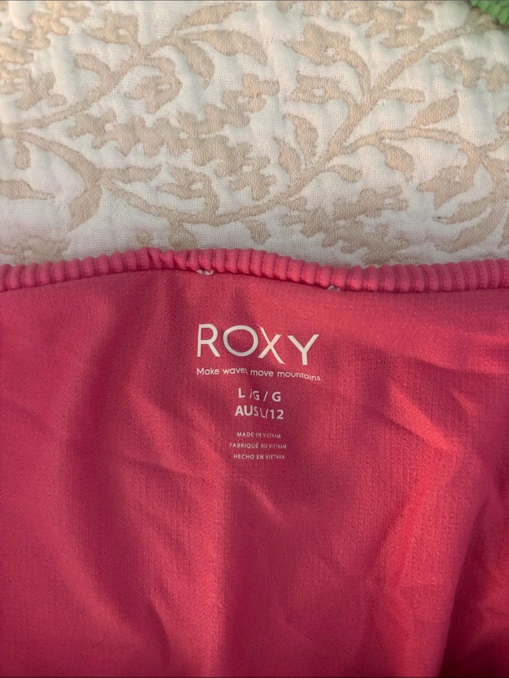 Green and Pink Women’s Ribbed Bikini Set